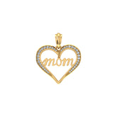 Heart Diamond Designer Pendant 10K Yellow Gold